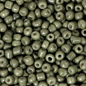 Rocailles 3mm khaki green, 15 gram